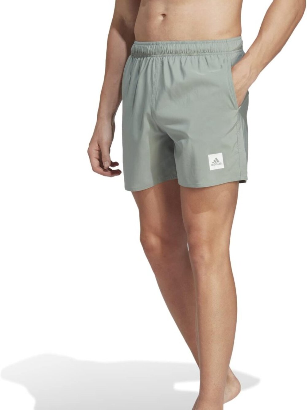 adidas Mens Solid 15.5" Swim Shorts Color Silver Green